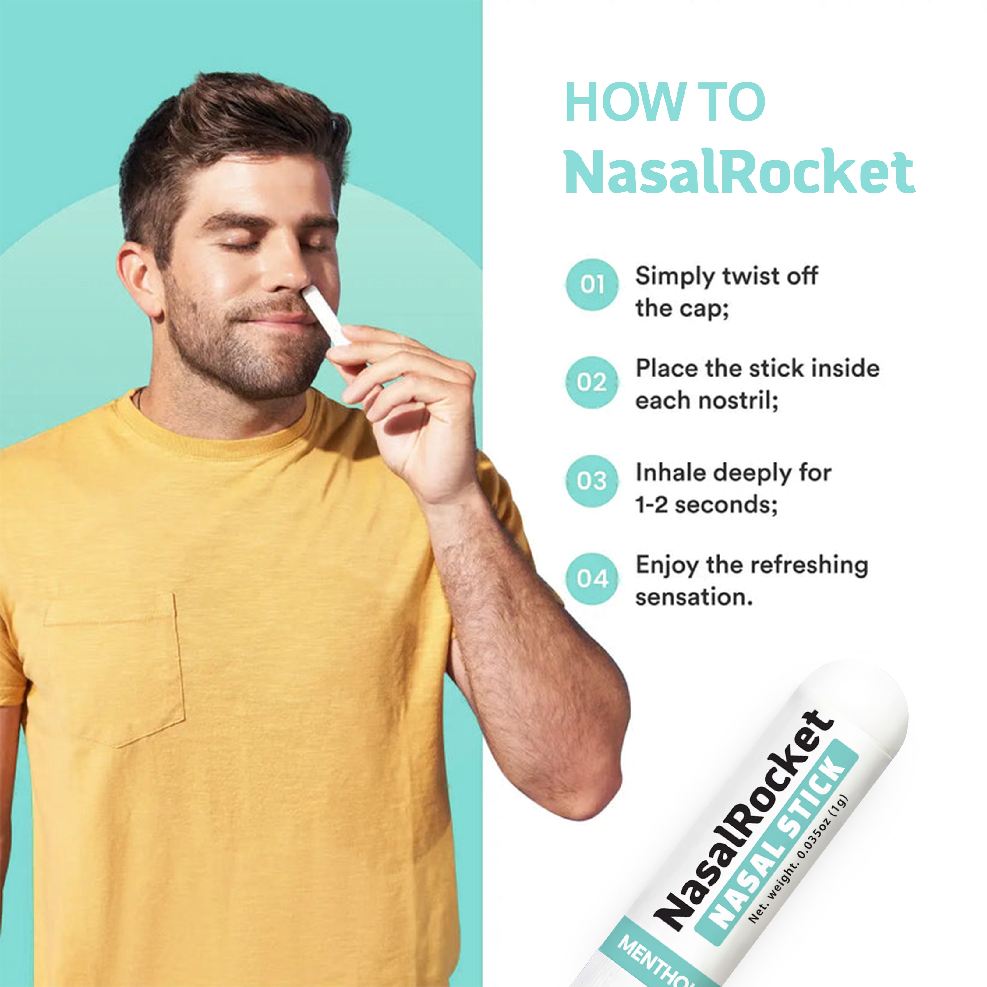 NasalRocket Boom Nose Stick.